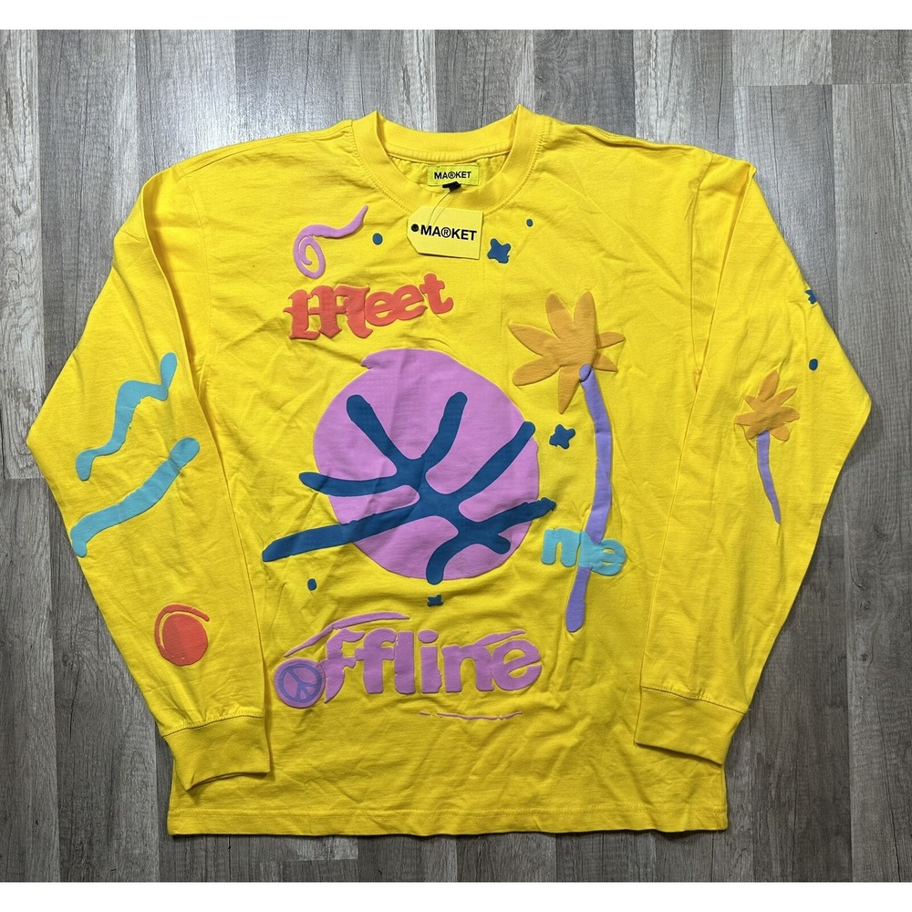NWT Market Meet‎ Me Offline Long Sleeve Shirt Chinatown Market Size Large Yellow